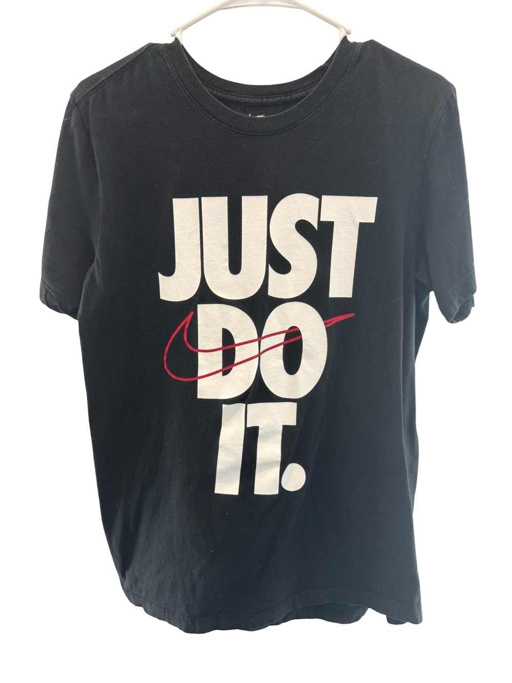 Nike Just Do It Black Graphic T Shirt Logo Tee 100% Cotton Size Small